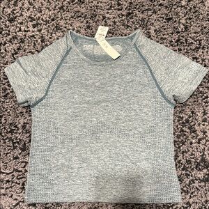 Gray Short Sleeve Athletic Top